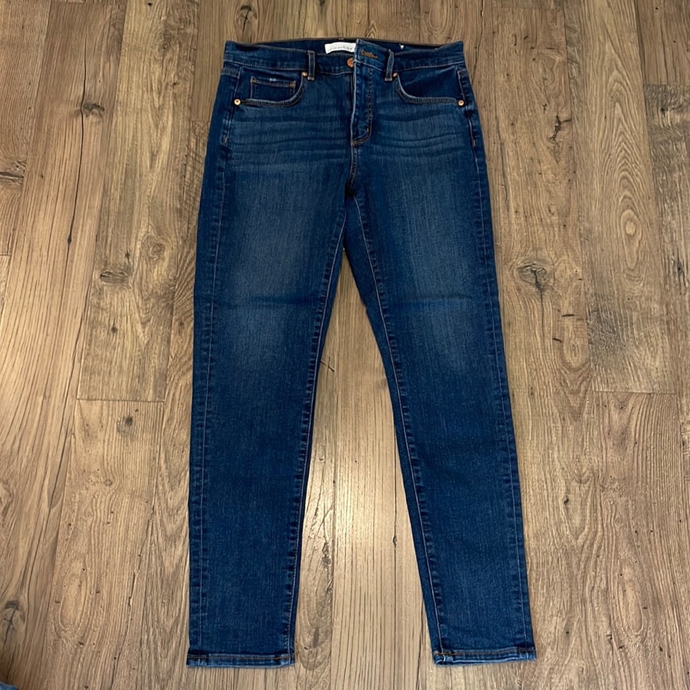 LOFT Women's Skinny Jeans in Dark Blue Wash